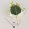 White 2 Silk Rose 5" Boutonnieres with Pin Artificial Flowers Wedding Party Home
